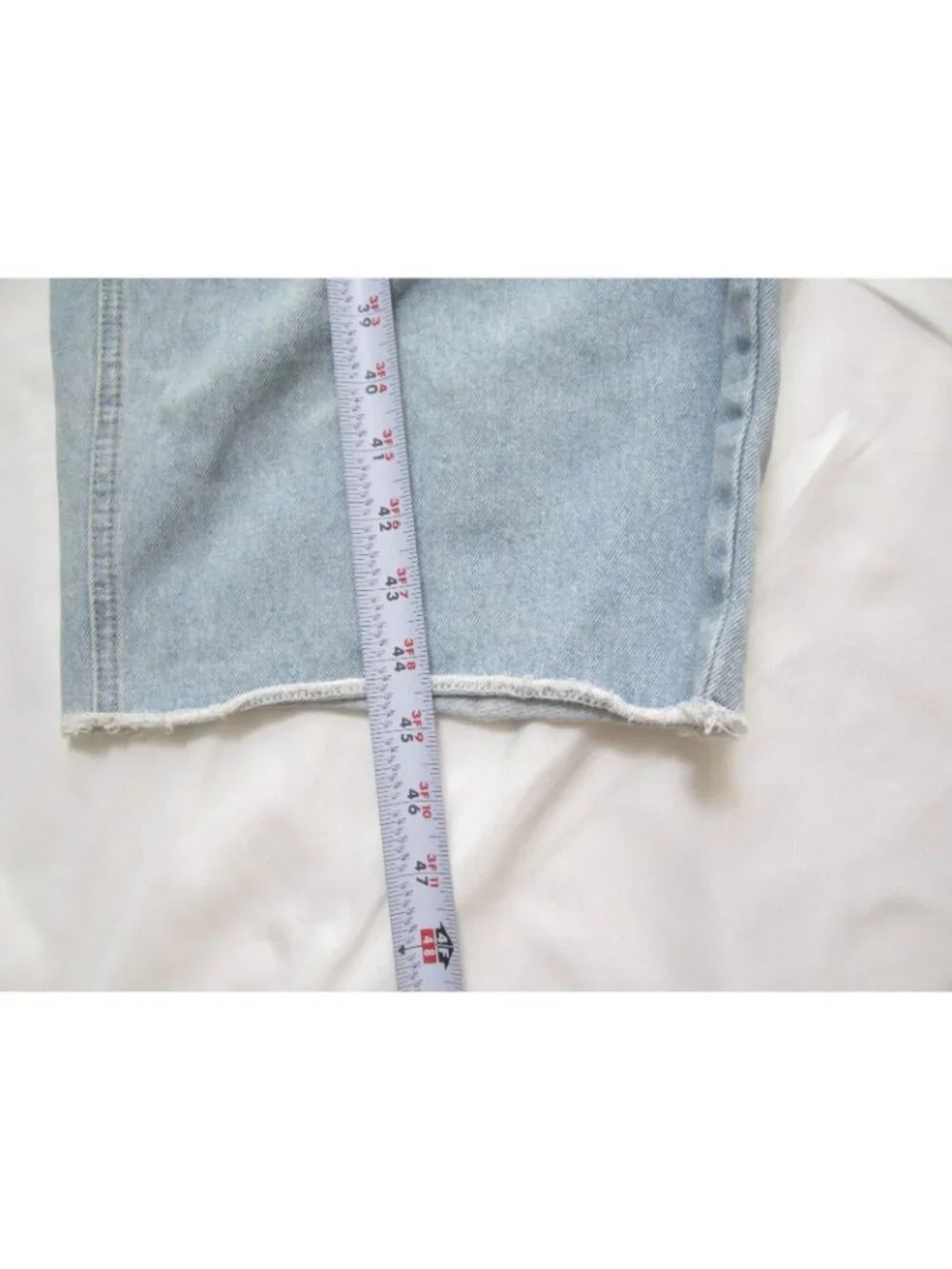 Vtg 90s Unionbay Denim Overalls Shorts Women 36 Light Cut Off Raw Hem(MP681)